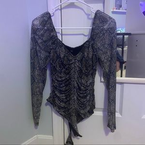 snake skin cinched body suit